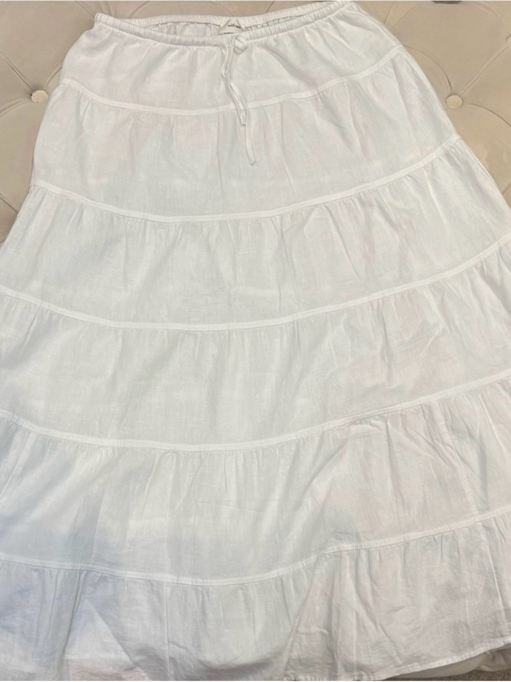 Wilfred White Tiered Maxi Skirt